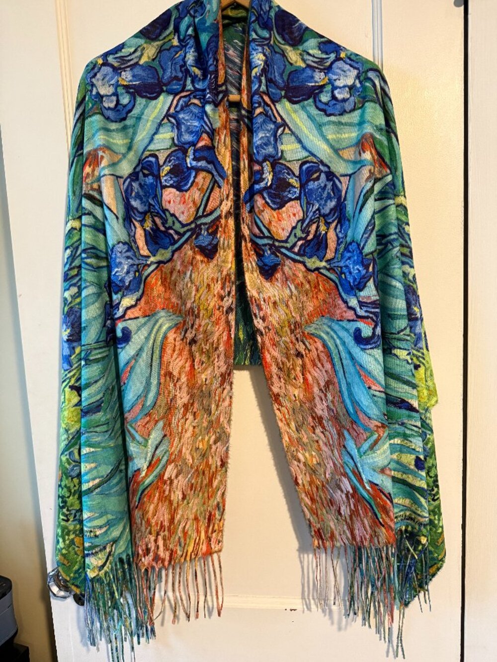 Reversible Wrap/Shawl with Van Gogh's Irises Art
